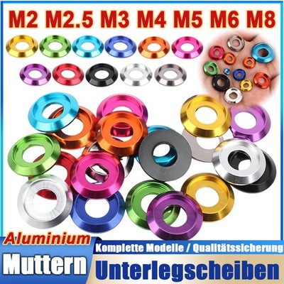 M2 M2.5 M3 M4 M5 M6 M8 Farbige Aluminium Unterlegscheiben Für Rundkopfschraube