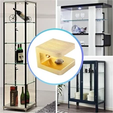 4 Pcs Glass Shelf Brackets Adjustable Solid Brass Clamp No-drill Holder Clip