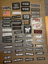 Lot of 27 Motorcycle Biker Rider Embroidered Patches W/ 115 Stickers See Pic/Des