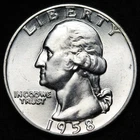 UNCIRCULATED UNC MS 1958-D WASHINGTON SILVER QUARTER FREE SHIPPING
