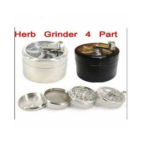 4 Part Herb Mill Grinder Metal Diamond Teeth Grinder Rizla