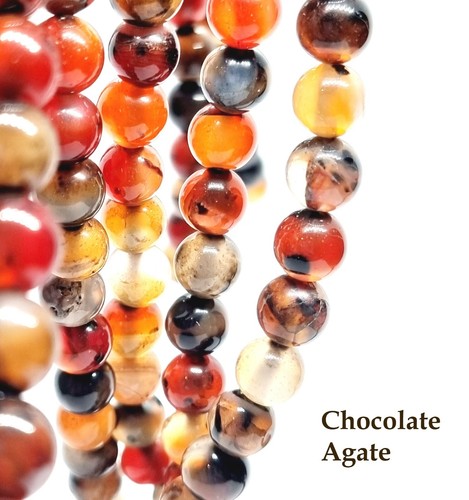 Semi Precious Gemstone Craft Beads Stones 4mm 6mm 8mm - Jade, Agate Dragon Vein - Picture 19 of 59