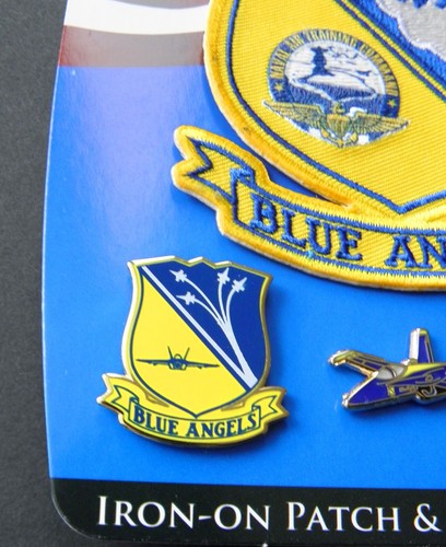 BLUE ANGELS US NAVY USN USA 3 PIN EMBROIDERED 1 PATCH GIFT SET LAPEL PIN BADGE - 第 4/5 張圖片