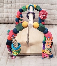 UNIQUE FANCY HANGING PLATFORM SWING PARROT BIRD TOY