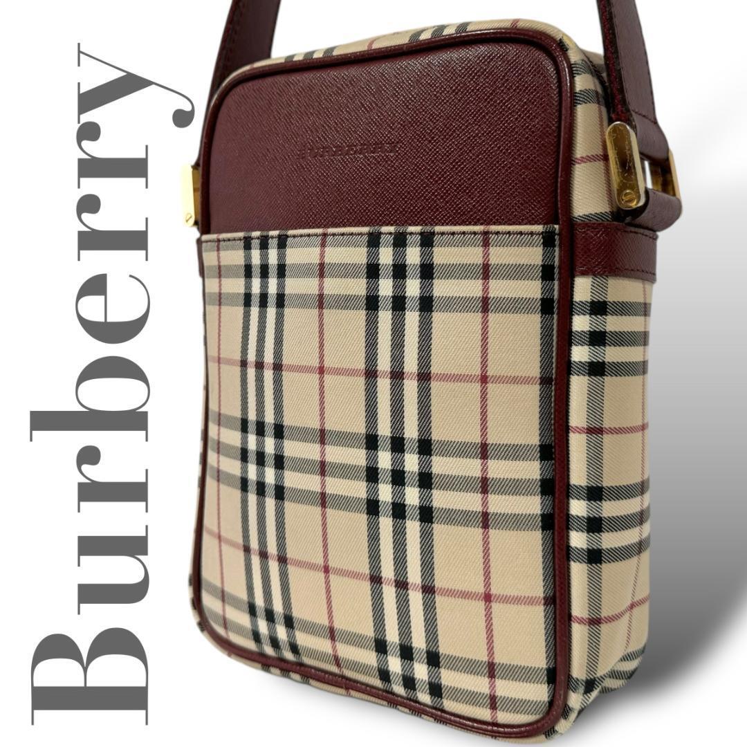 Burberry Shoulder Bag Nova Check Canvas Beige Authentic F1204247