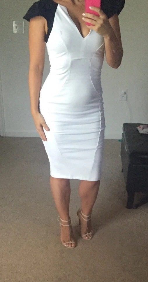 Stunning Asos White Midi Pencil Dress Size 0 Ruffle Sleeve Worn Once
