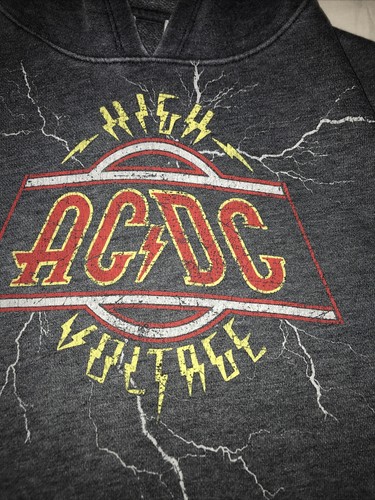 JUNK FOOD AC/DC High Voltage Boys Youth Size XL Heathered Gray Music Hoodie - Picture 5 of 9