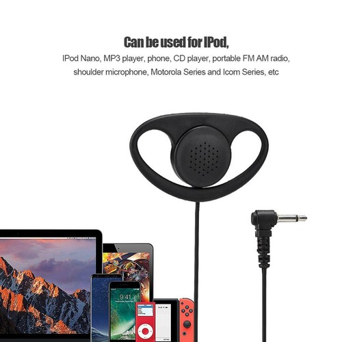 3.5mm Jack D-Shell Type Listen Only Earpiece Headset for Motorola Kenwood Radios - Zdjęcie 4 z 10