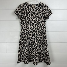 Eliza J Leopard Print Ponte Fit and Flare Dress Women’s 12