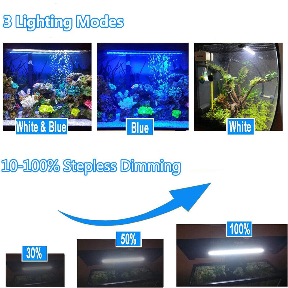 LED Aquarium Mondlicht Lampe Weiß Blau RGB Wasserdicht Aquarium