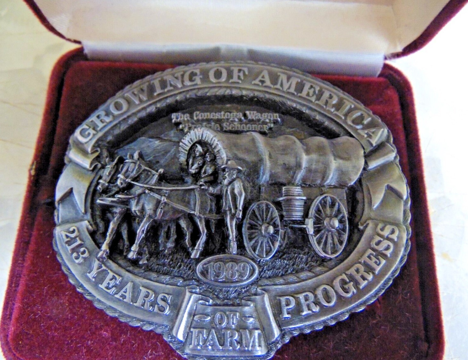 Vintage Hasco Conestoga Wagon Growing Of America Belt Buckle 301 of