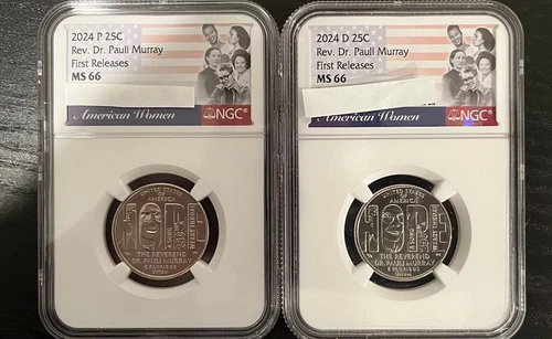 2024 P + D Rev. Dr. Pauli Murray 25c NGC MS 66 Women Quarter FIRST RELEASES