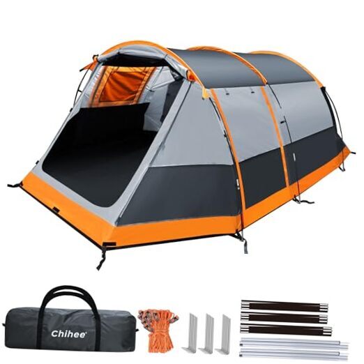 Camping Tents Tunnel Tent 4 Person Family Tent with 2 Doors