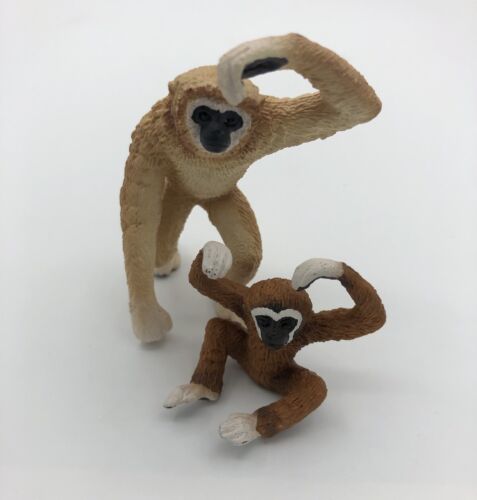 Schleich 14717 Gibbon + 14718 Gibbon Junges - Wild Life Affe Tier Figuren - Bild 1 von 5