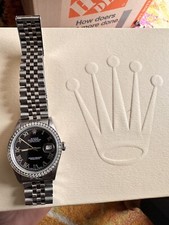 Pre-owned Rolex Datejust 36mm 16030 Men's Silver Stick Dial Watch