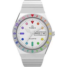 Orologio Donna TIMEX Q RAINBOW TW2V66000 Bracciale Acciaio Elastico