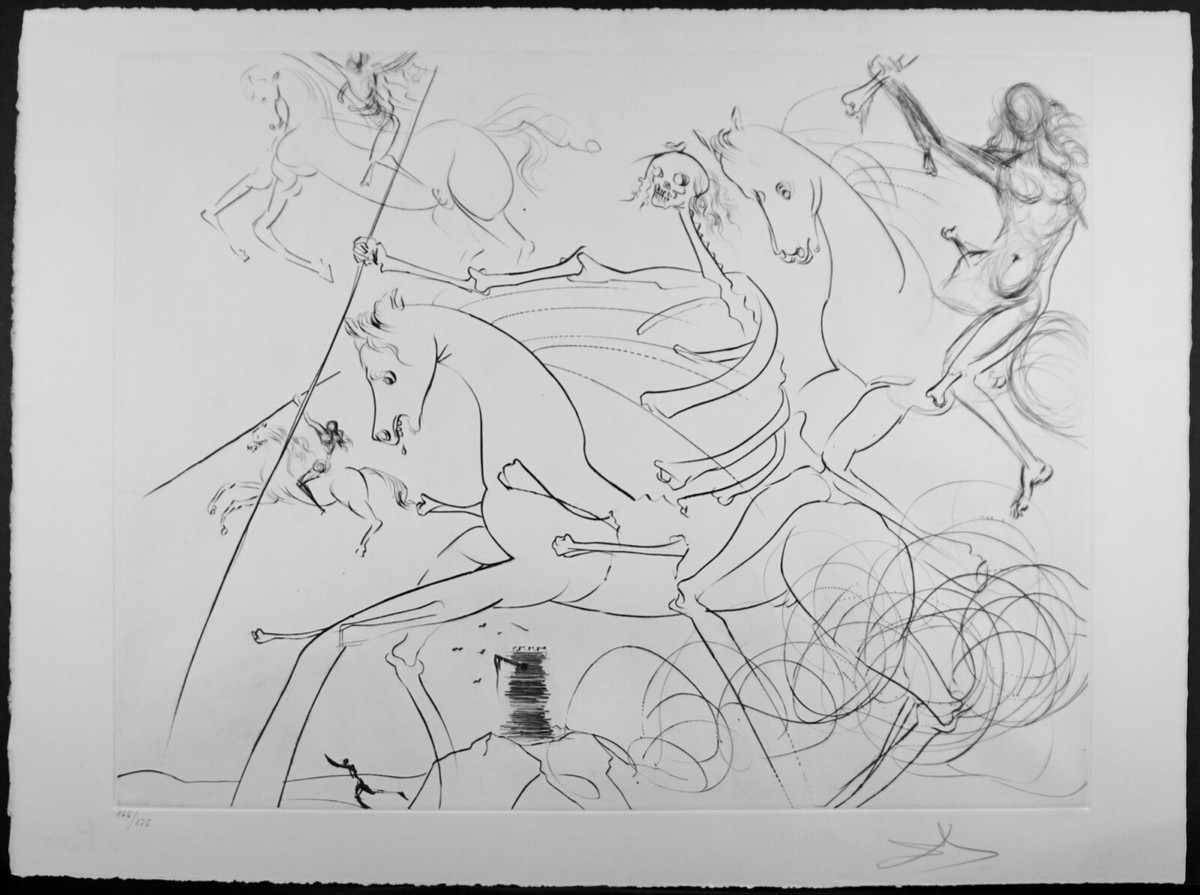DALI Apocalyptic Rider Hand Signed Numbered RARE Surreal ART | eBay