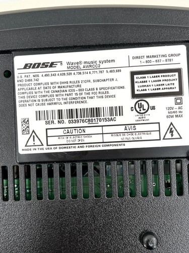 Bose Wave Music System CD Player AM FM Radio Bluetooth Adapter AWRCC2 Tested - Picture 4 of 11