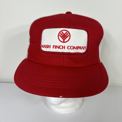 Vintage Nash Finch Company Patch Red Snapback Hat Trucker Cap Cardinal  Korea