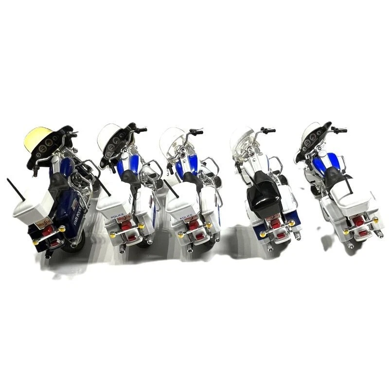 SET OF FIVE MOTORCYCLES HARLEY DAVIDSON OF US POLICE. MAISTO 1:18 Scale (M-026) - Imagen 2 de 4