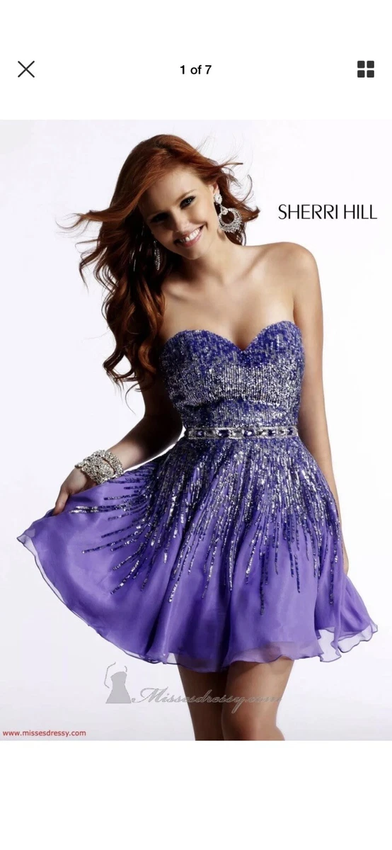 purple cocktail dress