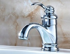 Chrome Brass Single Handle/Hole Bathroom Sink Faucet Basin Cold Hot Taps 2nf058