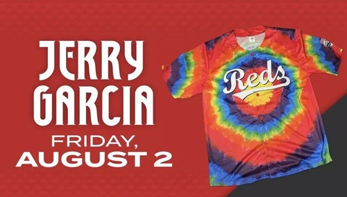 2024 Cincinnati Reds Jerry Garcia Grateful Tie-Dyed Jersey Extra Large XL 8/2 - Picture 2 of 4