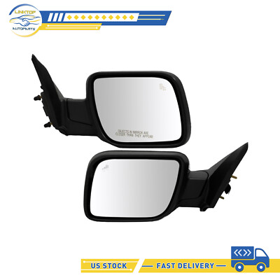 Door Mirror LH&RH Side Power Heated Puddle Turn Lamp Bsd For 16-19 Ford Explorer