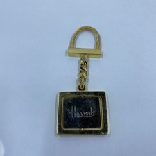 Rare Harrods Knightsbridge London Department Store Gold Tone Keychain Spinning W