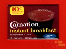 Carnation instant breakfast vintage box art 2x3" fridge/locker magnet Chocolate