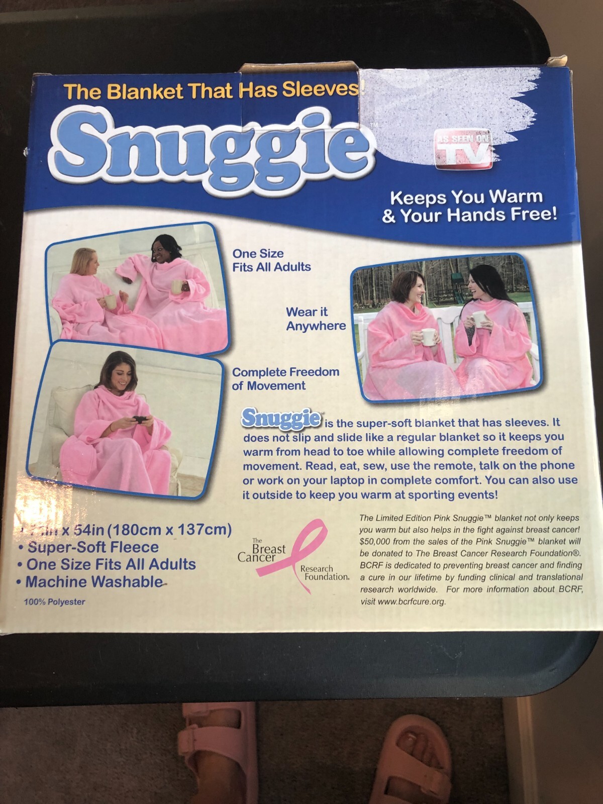 Snuggie SN621106 Fleece Blanket With Sleeves Cotton Candy Pink for sale