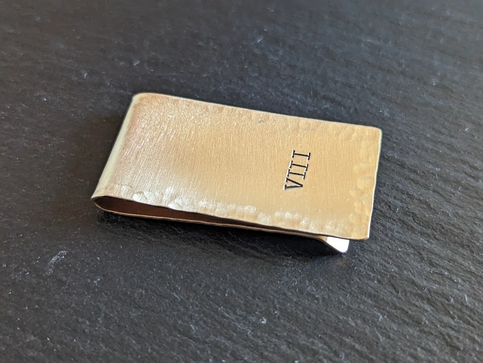 Bronze anniversary money clip with Roman numeral ( choose your own ) - Image 3 of 4