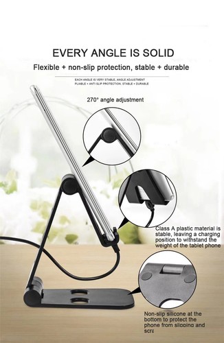Adjustable Phone Tablet Desktop Stand Desk Holder Mount Cradle for iPhone iPad - Picture 7 of 15