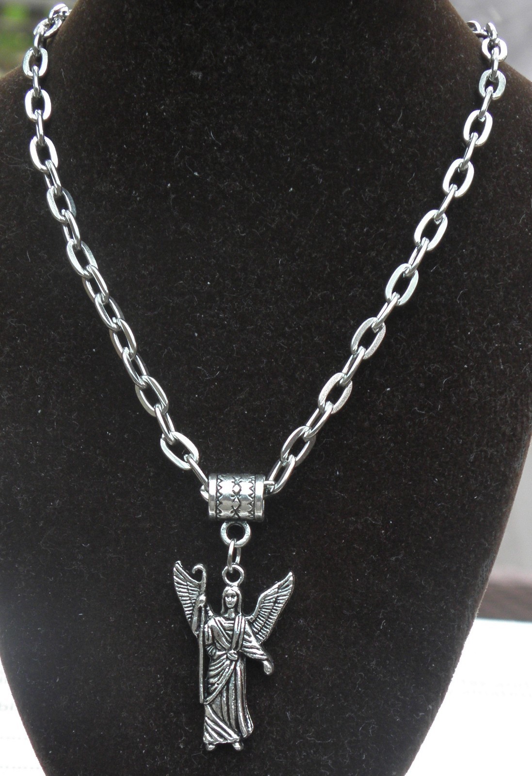 Archangel Rafael Pendant Necklace 20" or 24" Inch Saint Raphael Angel Rāfāʾēl