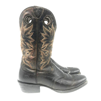 Ariat Men 9/42 Circuit Striker Square Toe Western Brown Leather Boot Embroidered