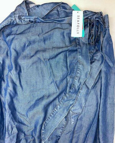 SEAFOLLY NEW WITH TAGS LADIES INKA GYPSY CHAMBRAY SKIRT SIZE M - Picture 7 of 7