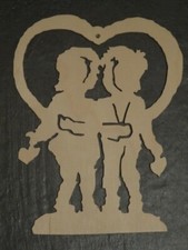 Fensterbild Holz Pärchen mit Herz Handarbeit