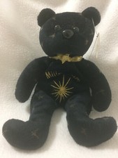 Black With Gold 2000 Millenium Bear Beanbag Plush by JC Bears