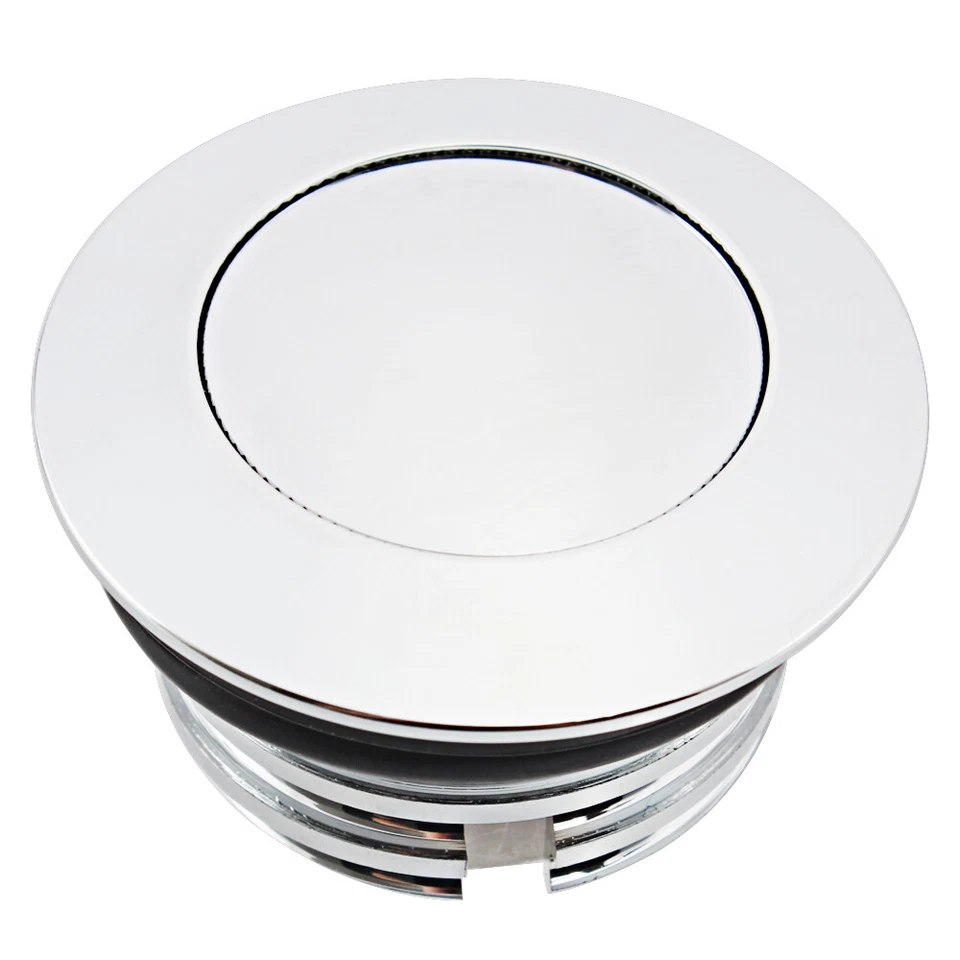 Tapa de gasolina emergente cromada cubierta de tanque de combustible ventilada para Harley Dyna Fatboy FLSTF Foto 4 de 4