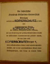 Die Schlesische Friedrich Wilhelms-Universit&auml;t Breslau URKUNDE COPERNIKUS-PREIS