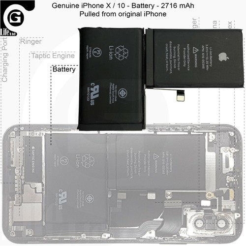 Apple iPhone X Battery 2716mAh 3.80V Liion Original GENUINE