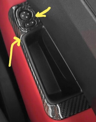 Kohlefaser Optik Innentürgriff Verkleidung Paar für Fiat 500 / Abarth 595. UK