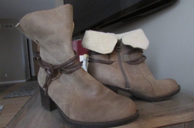 SPORTO LORI leather FASHION ANKLE BOOT tan brown-7.5m