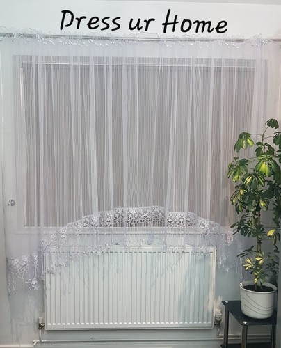 Increíble cortina de red blanca preparada para usar de 30 cm Guipure Lace Stars Shapes - Imagen 2 de 6