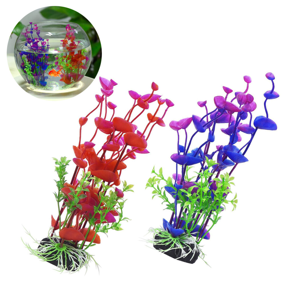 2 Pcs Aquarium Plants Freshwater Decoration Fake for Fish Tank Aquatic eBay