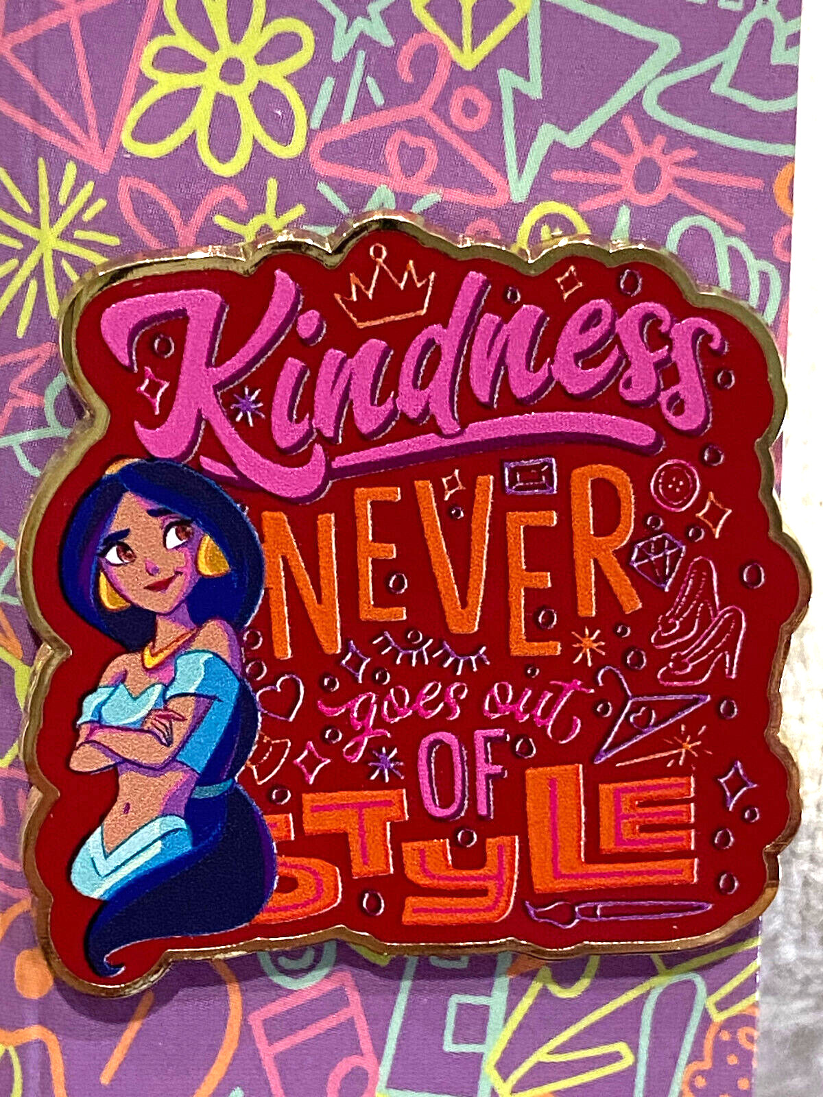 2022 Disney Lanyard Pin Princess Quotes Jasmine Kindness Never Goes Out of Style