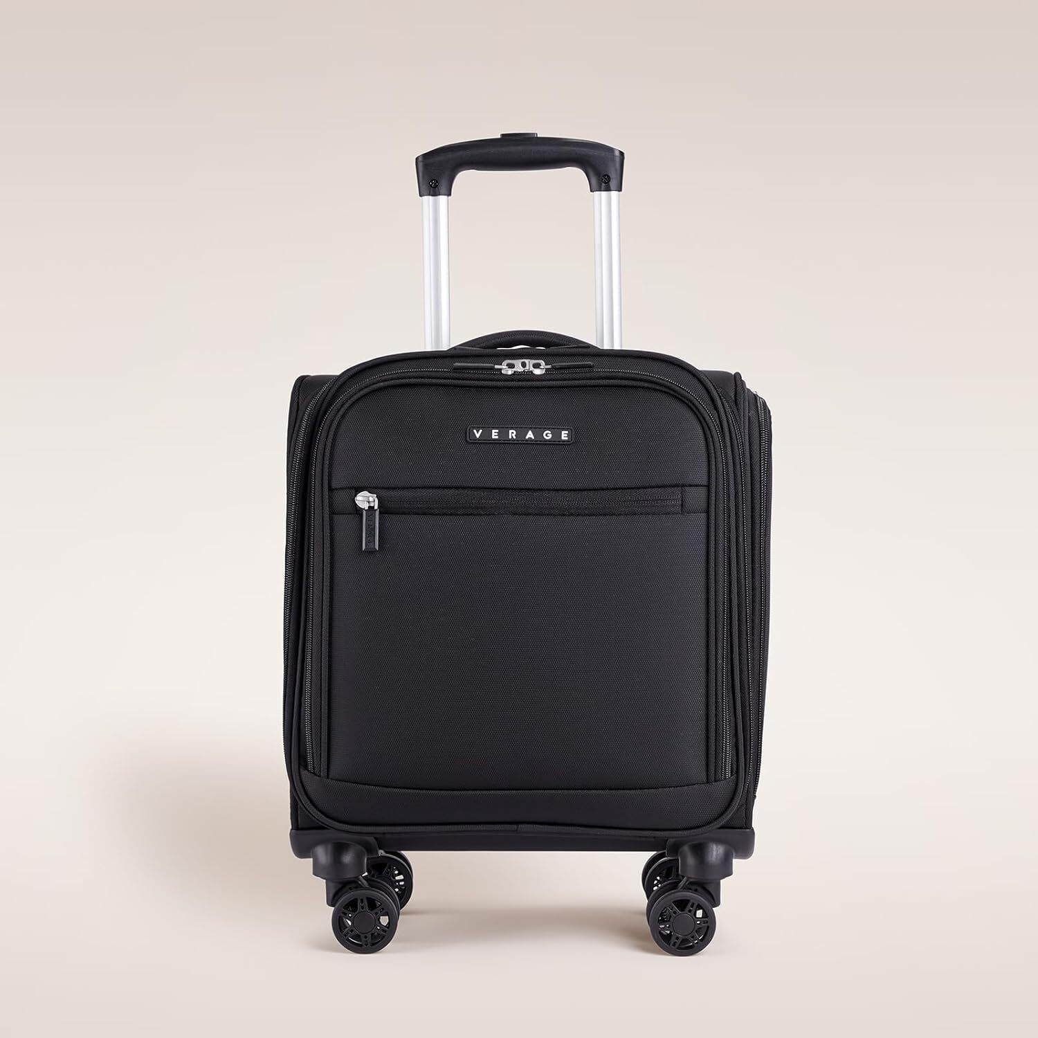 Underseat Carry On Luggage with Wheels 14.5 Inch Spinner Small Suitcase Black US-image