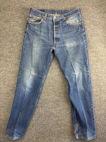 80s-90'S Wrangler Straight Denim Pants, Made in USA, Men's, W35, Vintage unclear blue type Vintage Second Hand