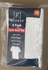 George Men's 6 Pack Crew Neck T-Shirts size M (38-40")