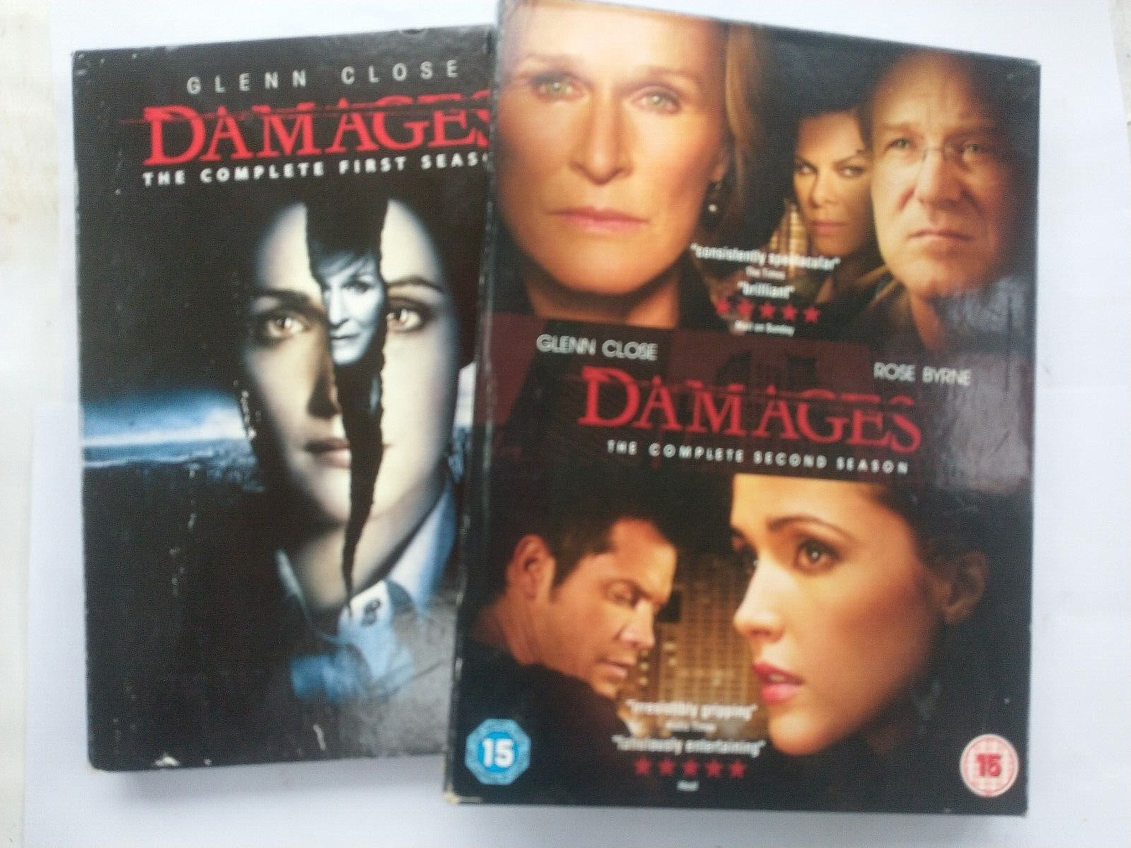 DAMAGES SEASONs 1 AND  2  TWO DVD BOXSETS GLENN CLOSE